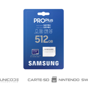 samsung carte sd pro plus 512gb, pour nintendo switch